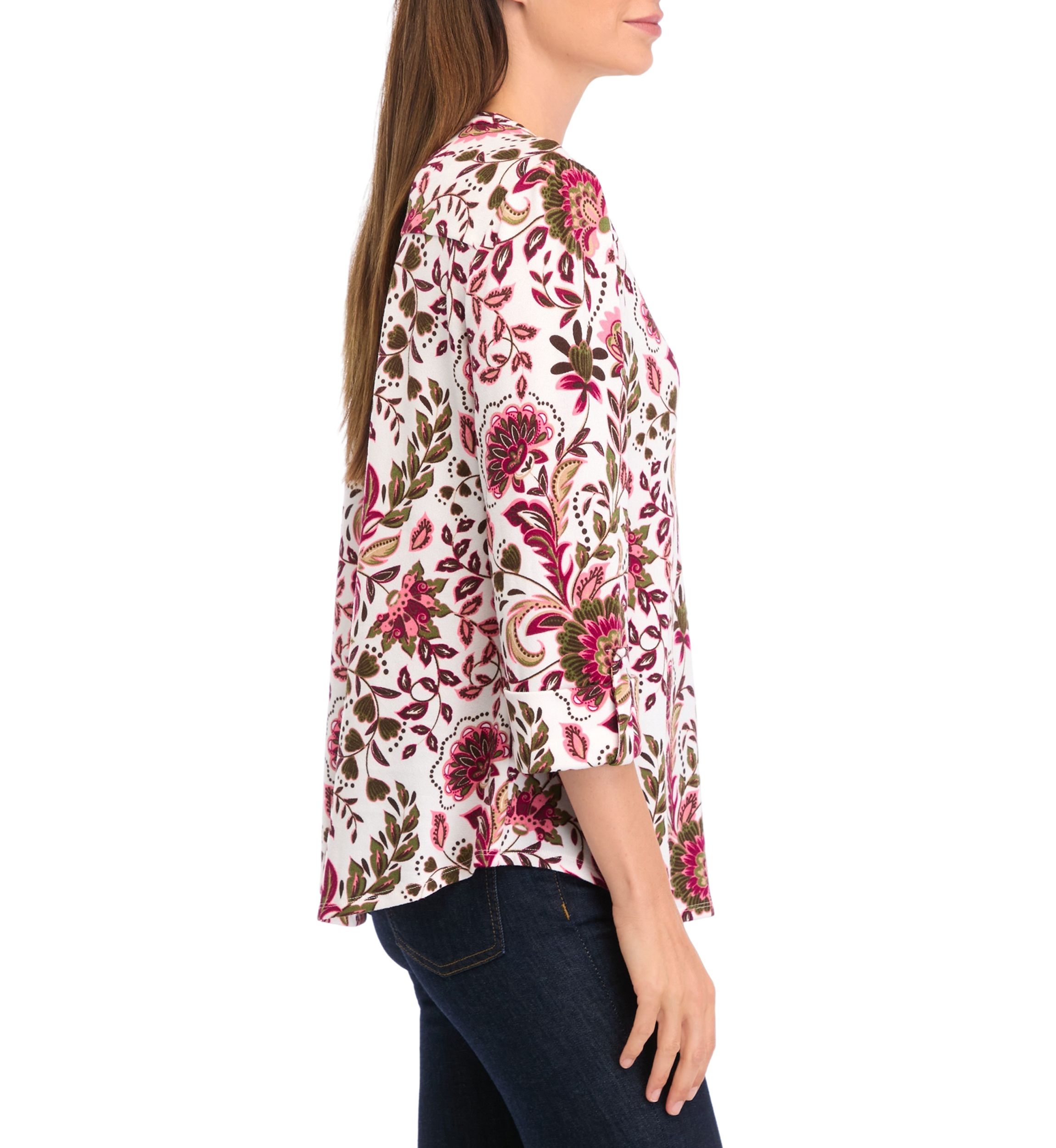 Petite Knit Henley Shirt 