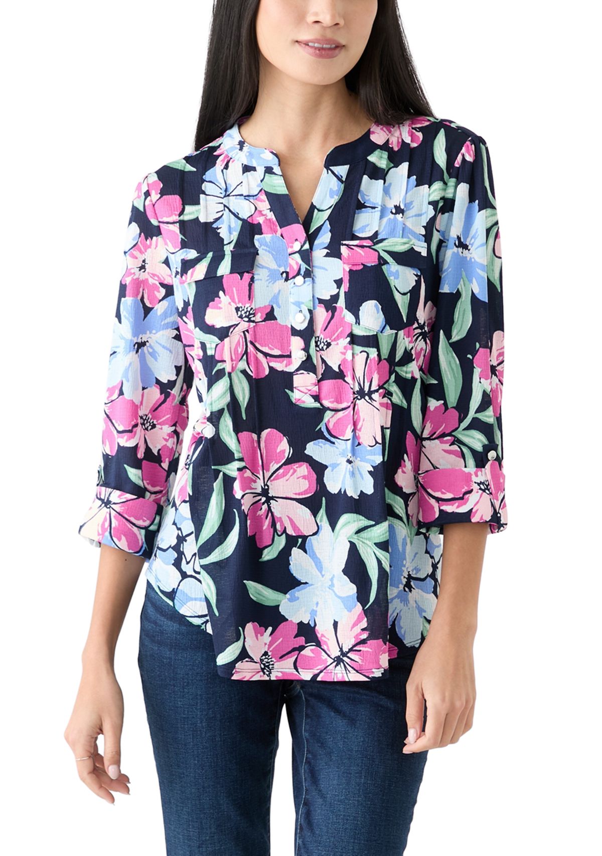 Petite Printed Knit Top