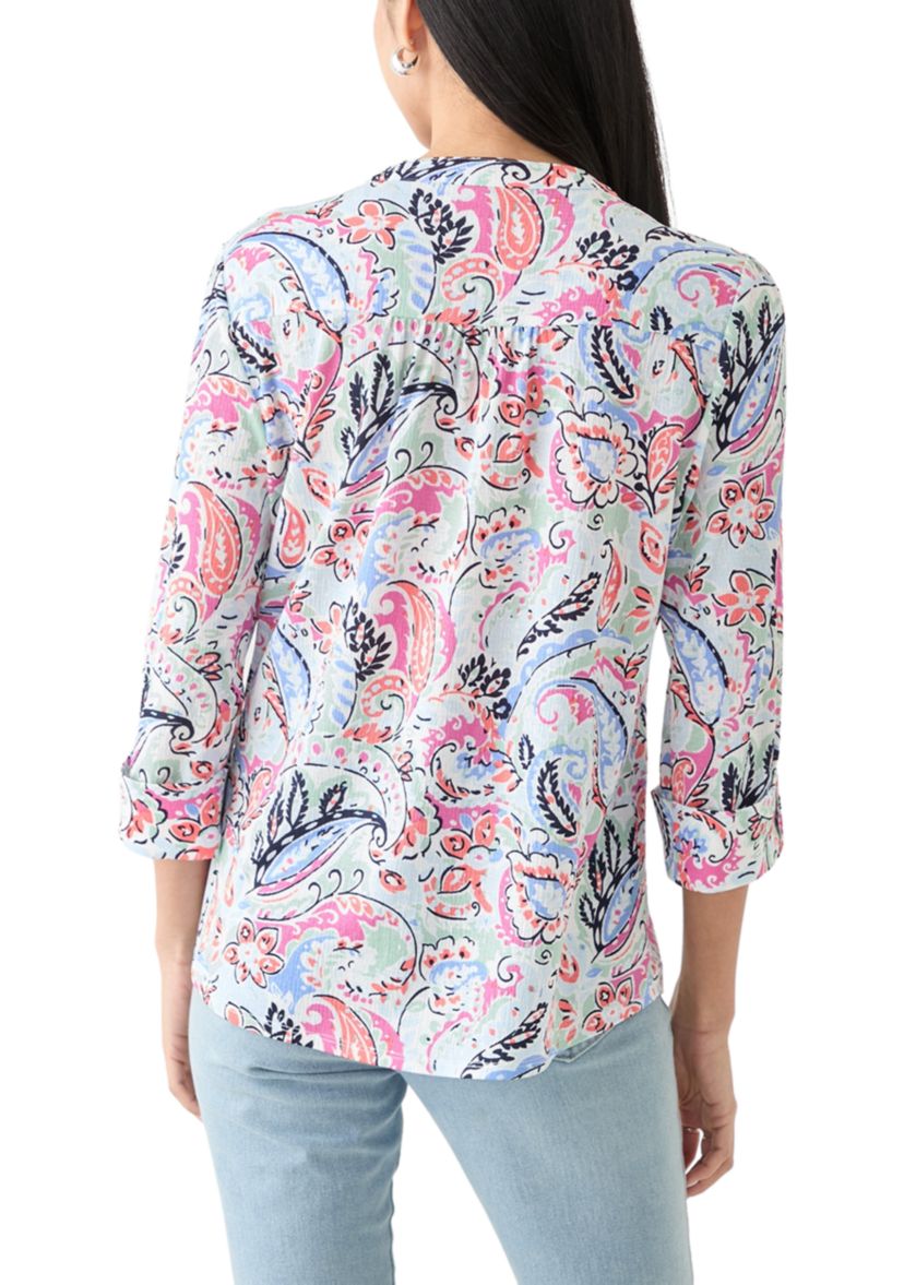 Petite Printed Knit Top