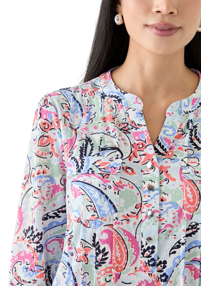 Petite Printed Knit Top