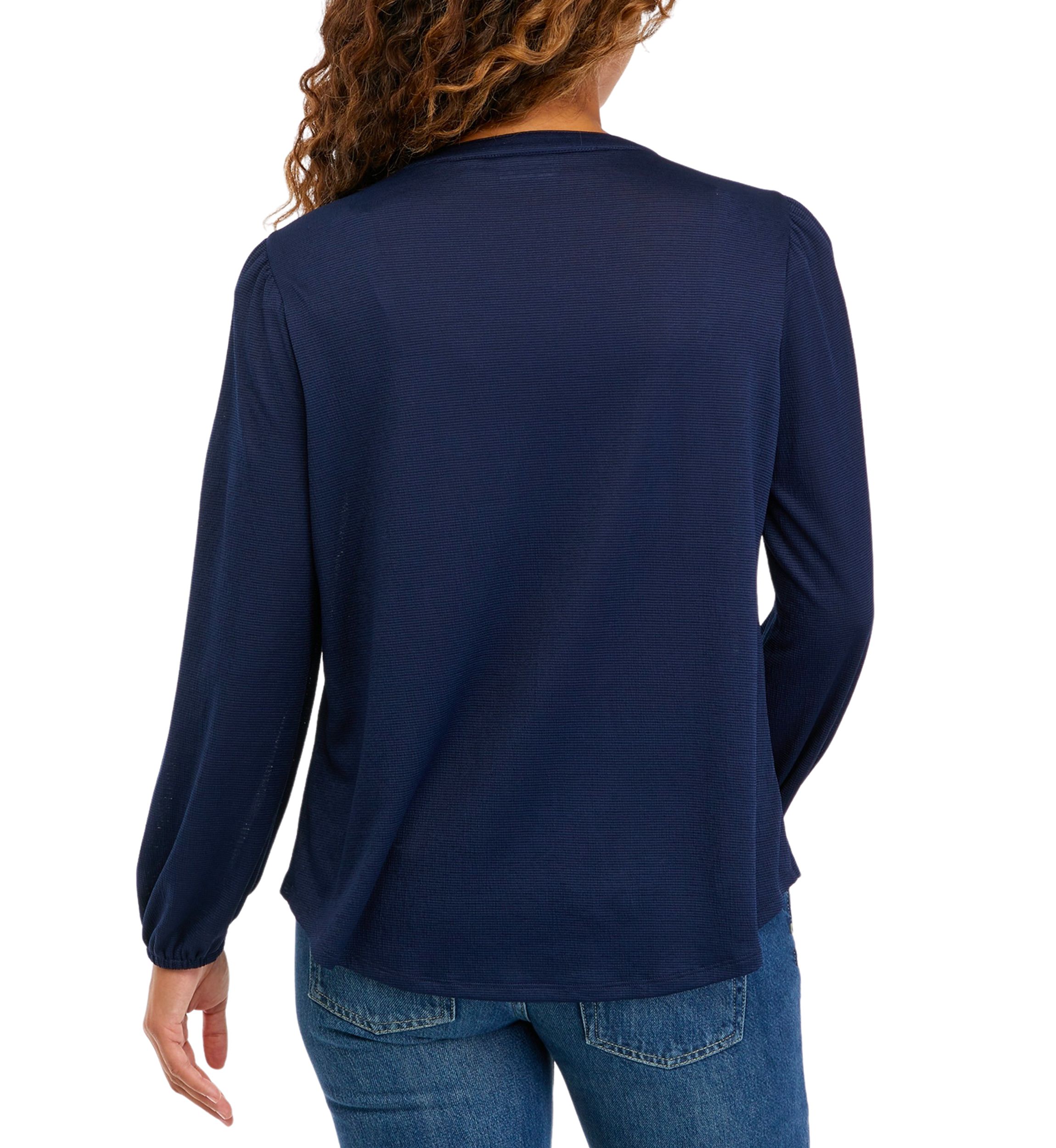 Petite Pleated Front with Yoke  3/4" Popover Sleeve Top