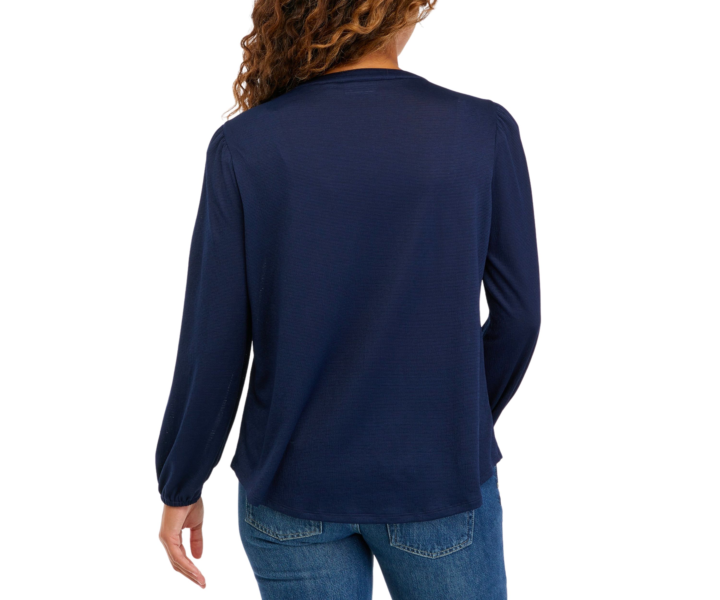Petite Pleated Front with Yoke  3/4" Popover Sleeve Top