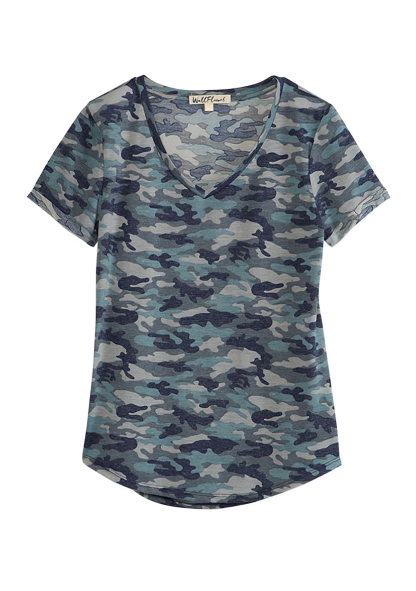 Juniors Short Sleeve Melange Boyfriend Shirt