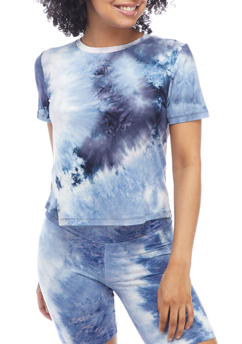 Juniors Short Sleeve Tie Dye T-Shirt 