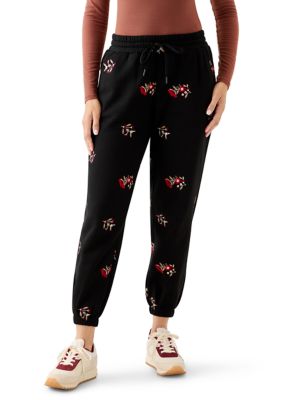 New Directions Women's Embroidered Pull On Joggers