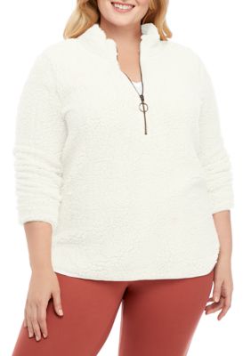 New Directions Plus Size Sherpa Pullover belk