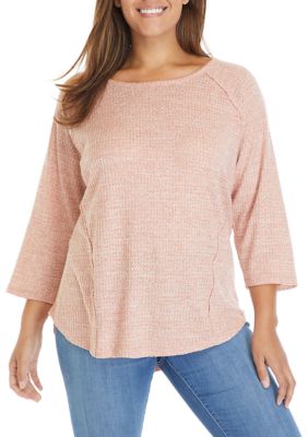 Wonderly Women's Plus Size 3/4 Sleeve Knit Top