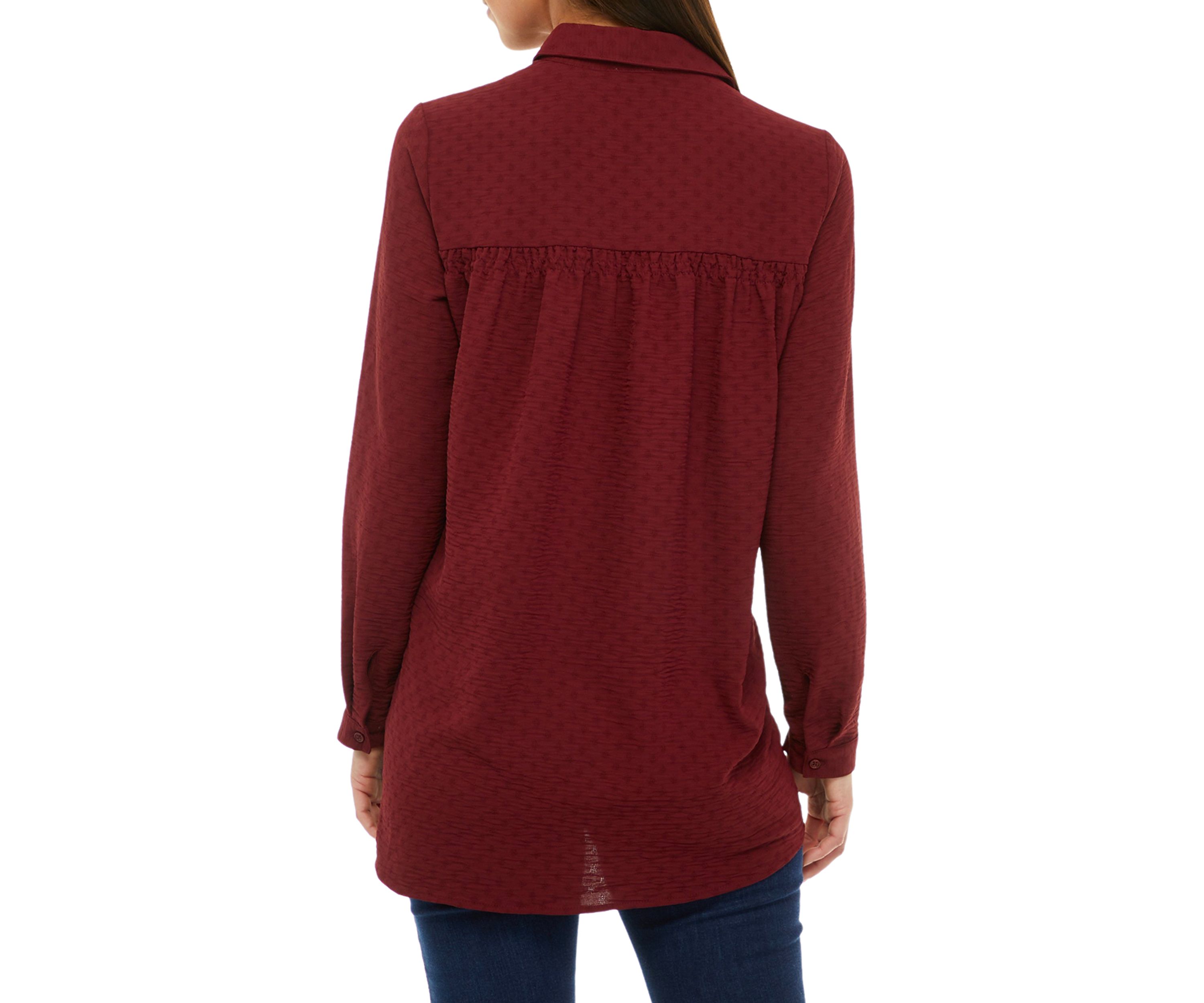 Womens Long Sleeve Popover Tunic Top