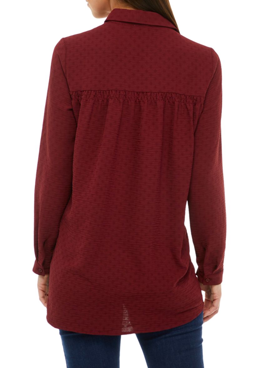 Womens Long Sleeve Popover Tunic Top