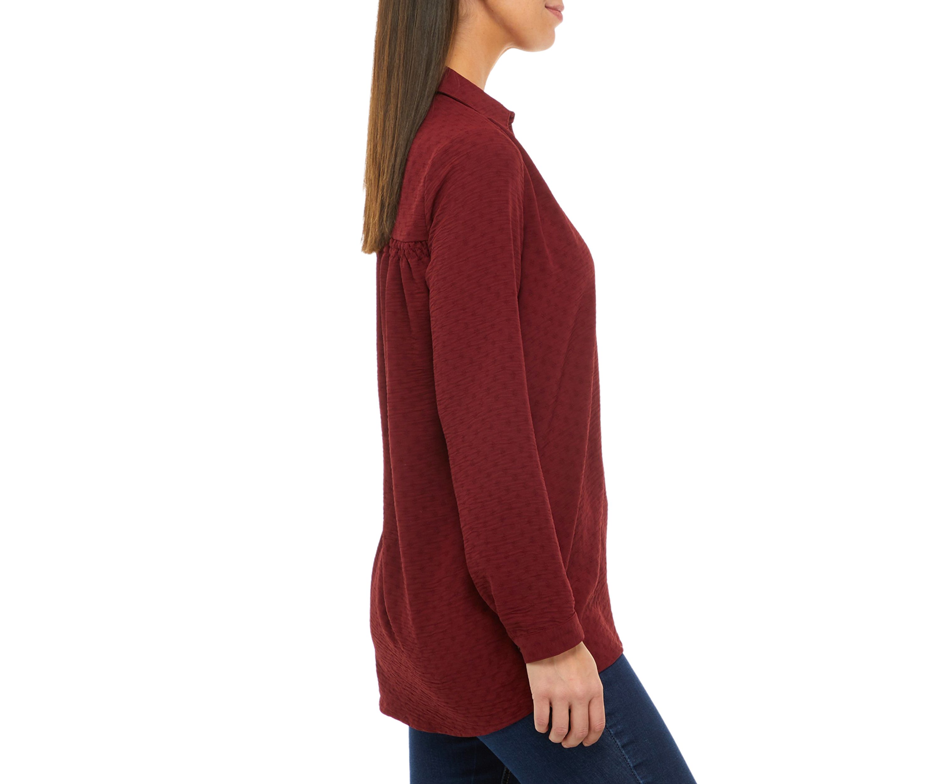 Womens Long Sleeve Popover Tunic Top