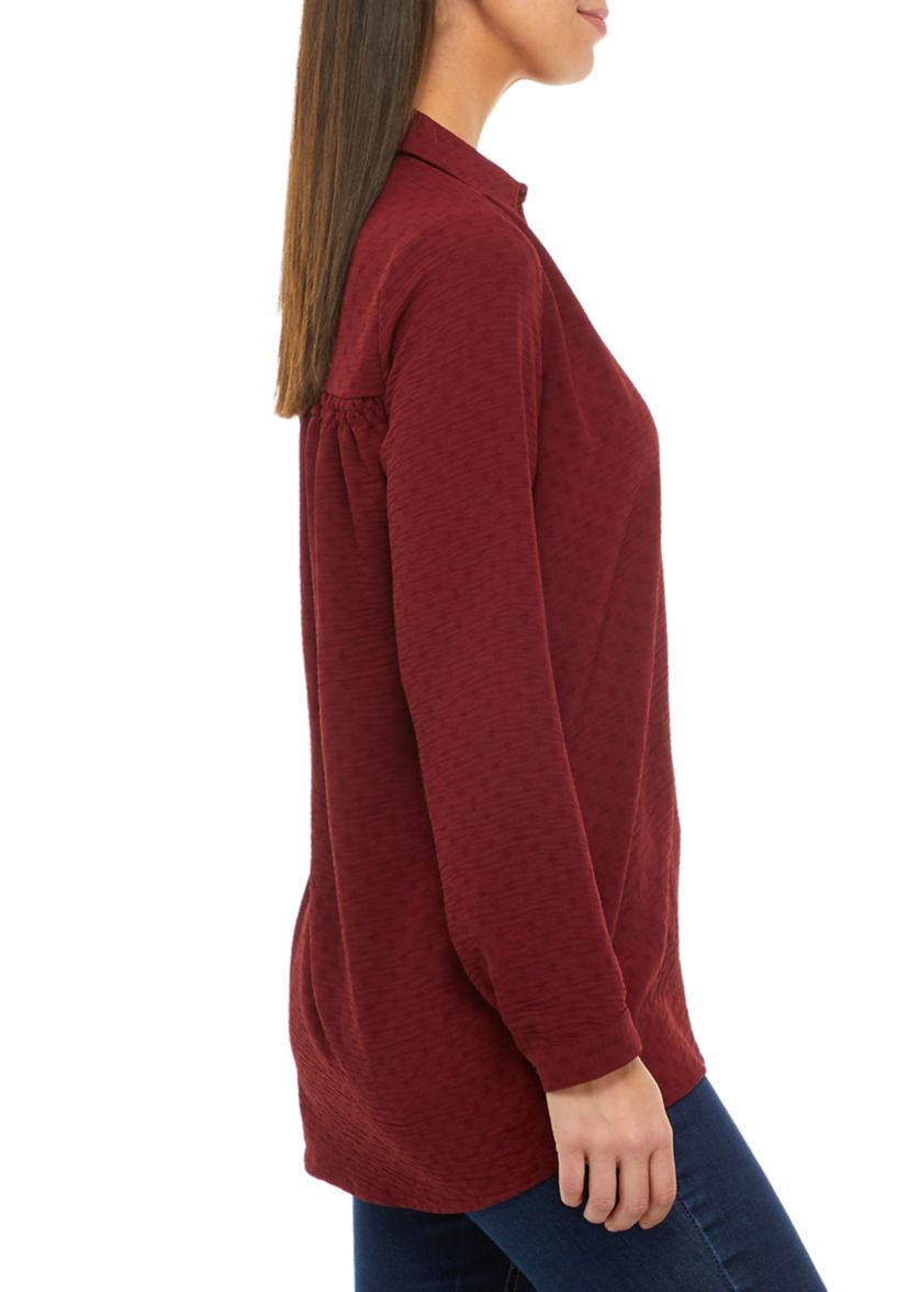 Womens Long Sleeve Popover Tunic Top
