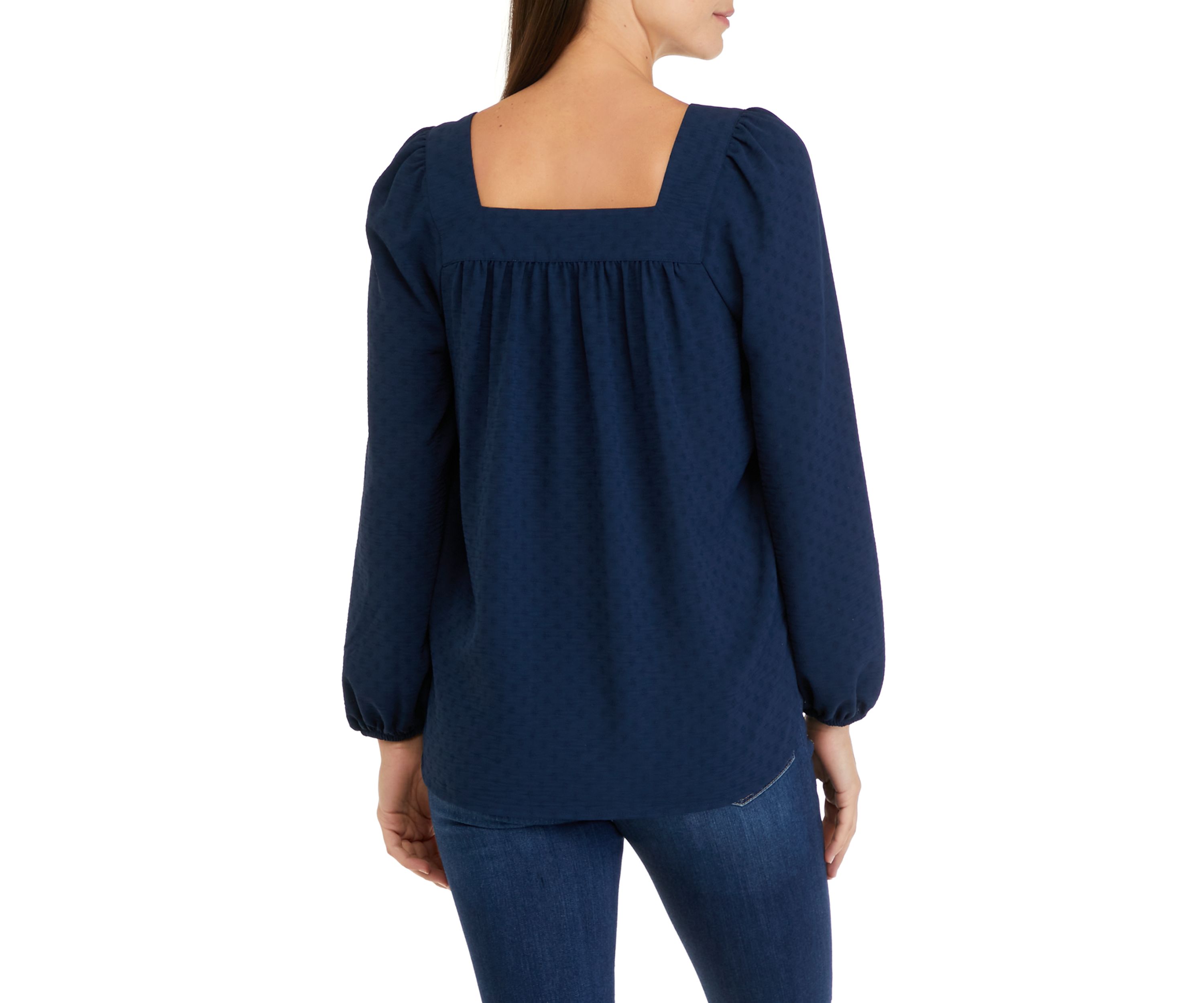 Womens Long Sleeve Square Neck Airflow Top