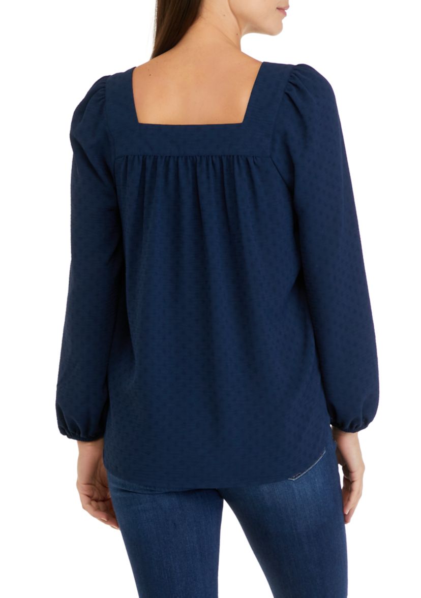 Womens Long Sleeve Square Neck Airflow Top