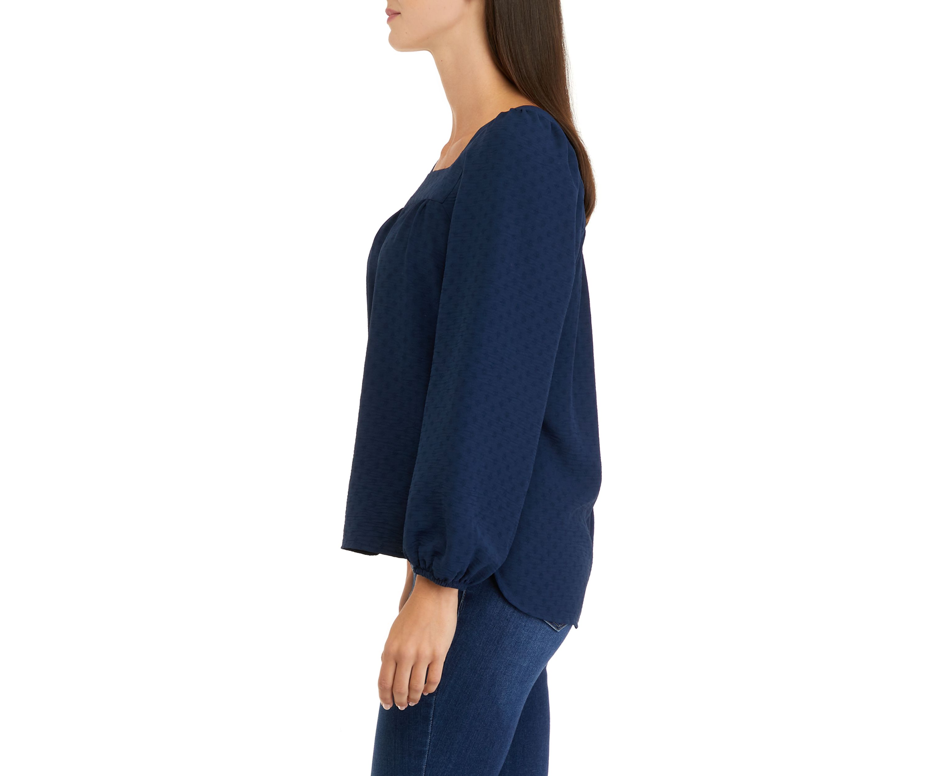 Womens Long Sleeve Square Neck Airflow Top