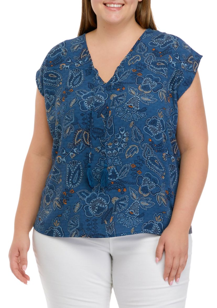 Plus Size Airflow Tie Neck Tank Top