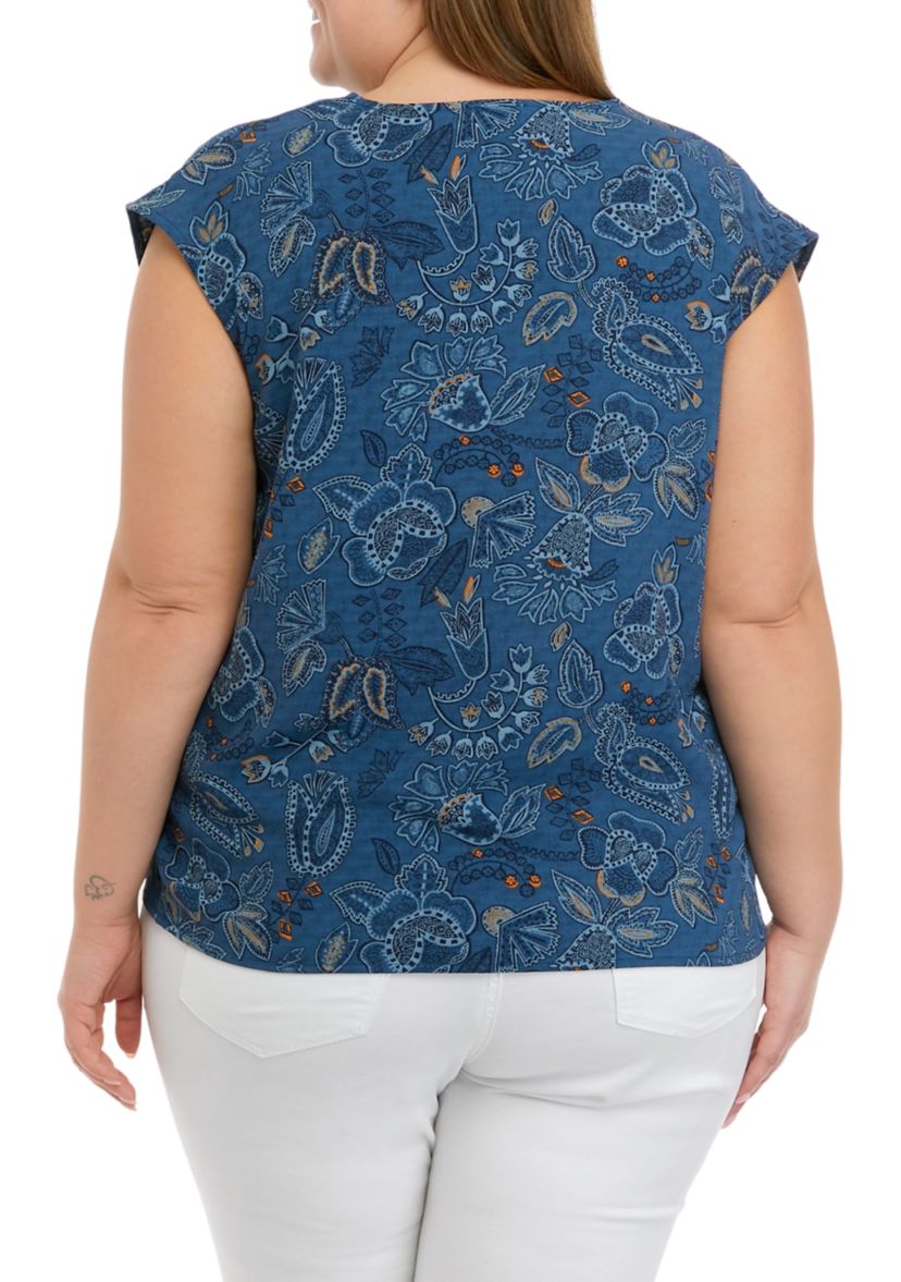 Plus Size Airflow Tie Neck Tank Top
