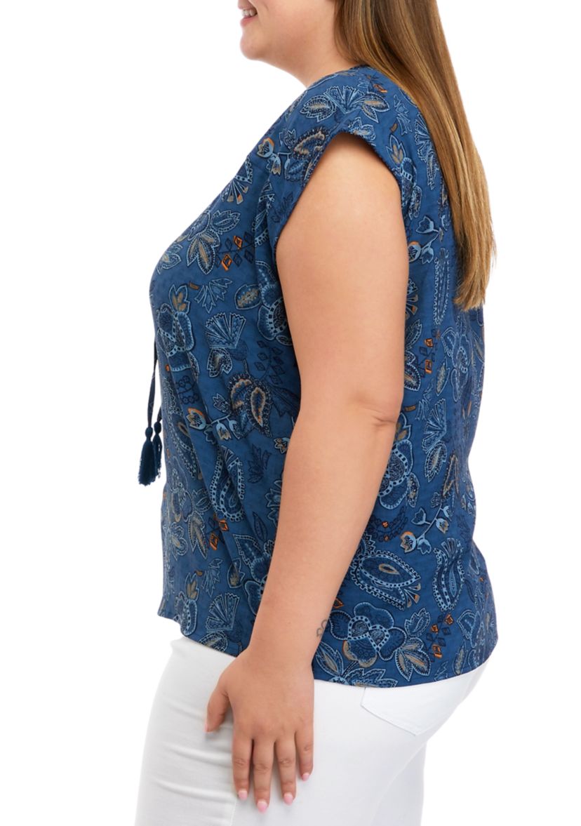 Plus Size Airflow Tie Neck Tank Top