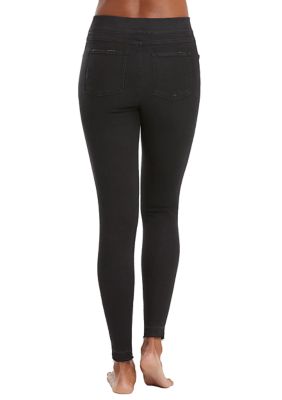 Spanx Assets Red Hot Label Leggings-Black-Faux Back Pockets-Size