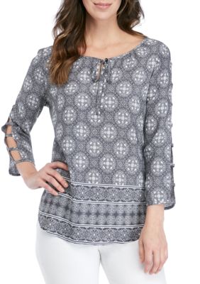 Kim Rogers® Ladder Sleeve Liano Top | belk