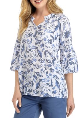 Kim Rogers® Petite 3/4 Sleeve Woven Floral Top | belk