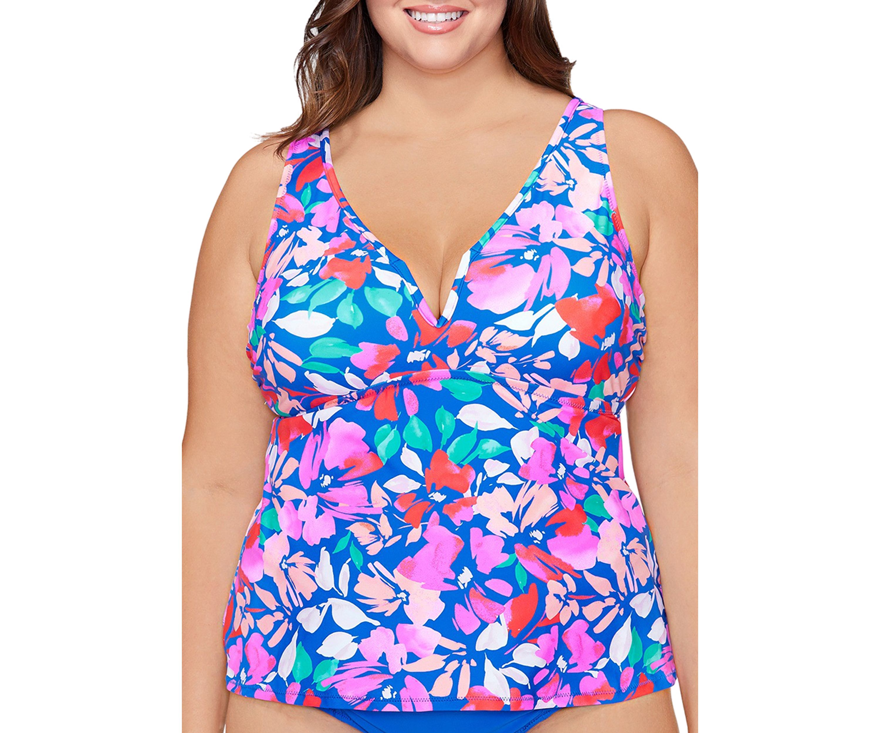 Plus Size Salt Soul Tanzania Tankini Swim Top