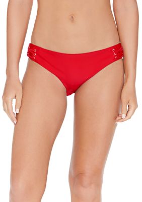 Bermuda Solids Lace Up Swim Hipster Bottoms