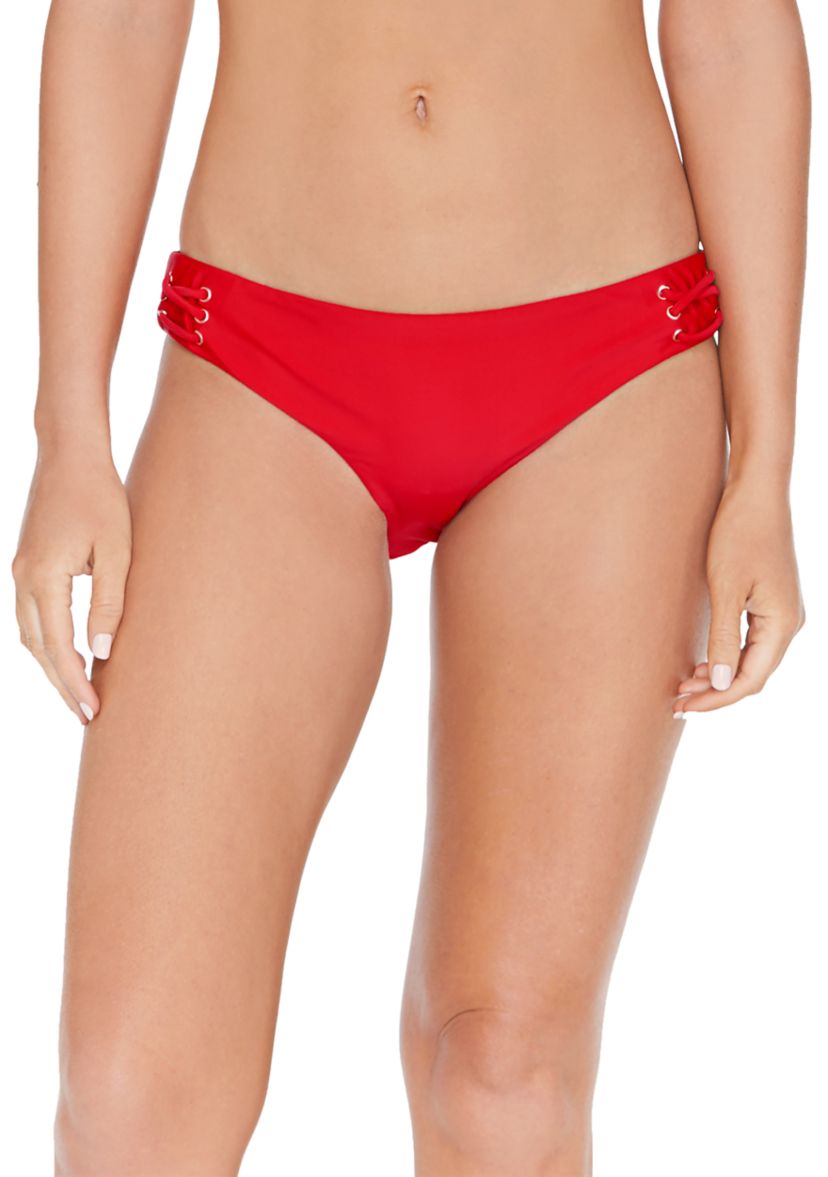 Bermuda Solids Lace Up Swim Hipster Bottoms 