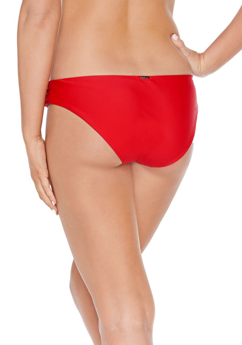 Bermuda Solids Lace Up Swim Hipster Bottoms 