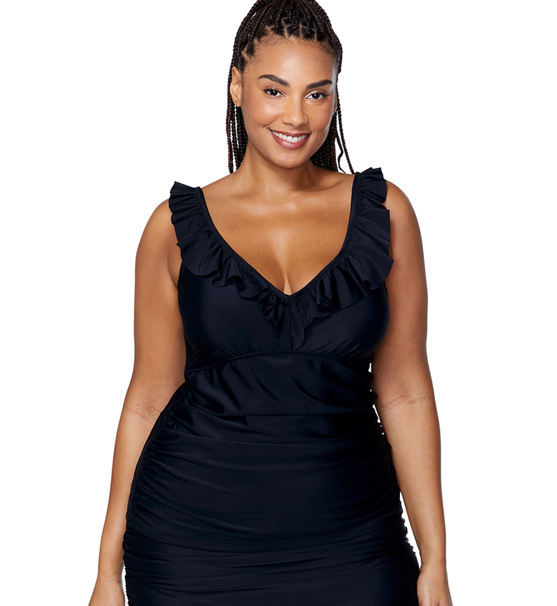 Plus Size Andressa Ruffle Tankini Swim Top