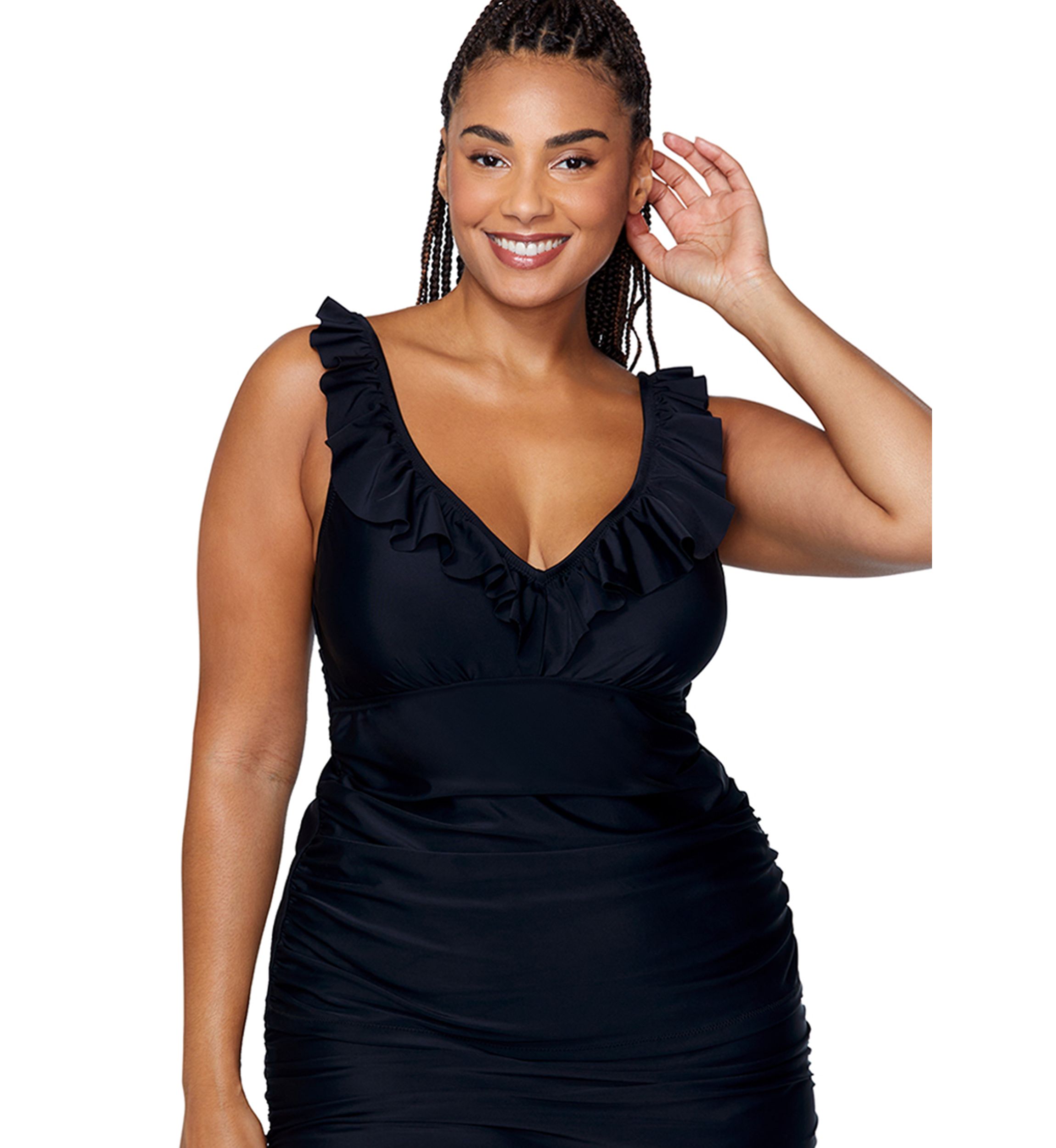Plus Size Andressa Ruffle Tankini Swim Top