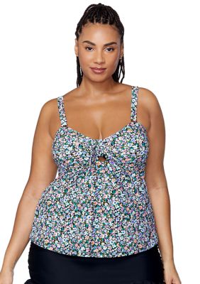 Plus Bolsa Chica Zanzibar Bandeau Tankini Swim Top