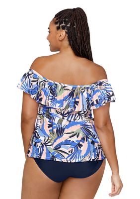 Plus Paradiso Palms Tortuga Tankini Swim Top