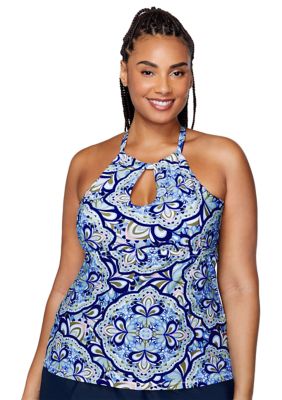 Plus Happy You're Here Rosalie High Neck Tankini Swim Top