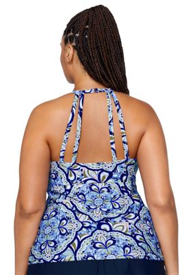 Plus Happy You're Here Rosalie High Neck Tankini Swim Top