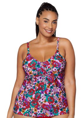 Plus Brilliant Bloom Aries Tankini Swim Top