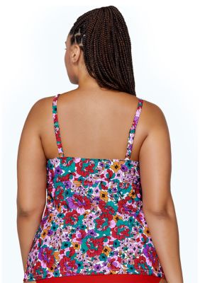 Plus Brilliant Bloom Aries Tankini Swim Top