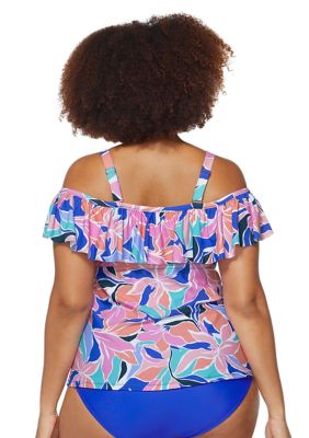 Plus Coast is Clear Tortuga Tankini Swim Top