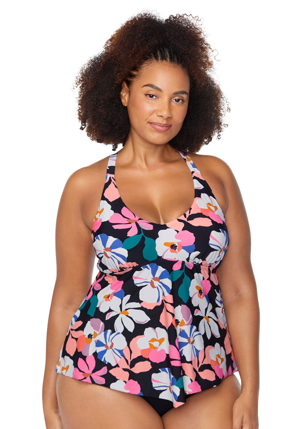 Plus Size Suns Out Aviva Swim Tankini Top
