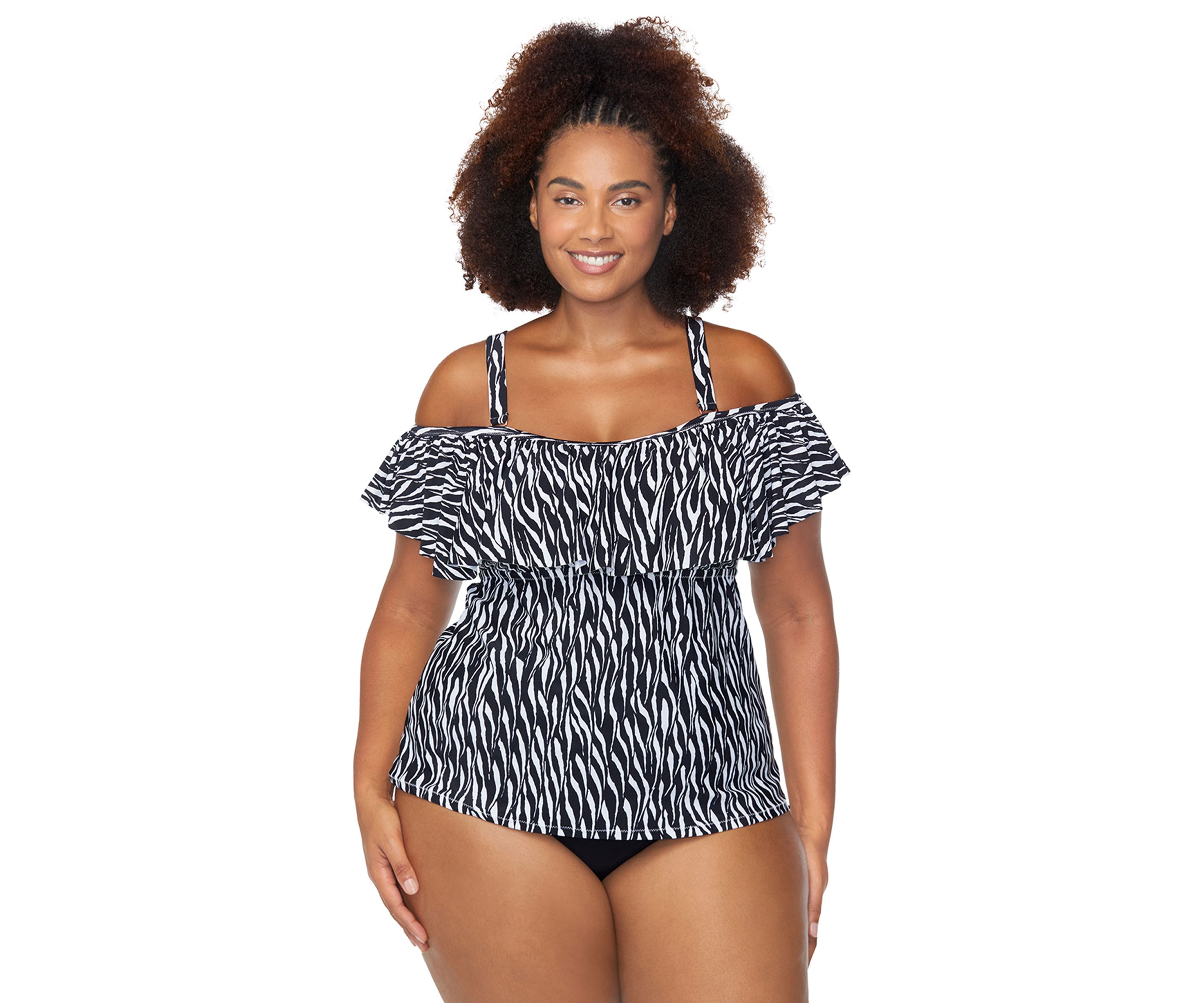 Plus Size Hideaway Tortuga Tankini Swim Top