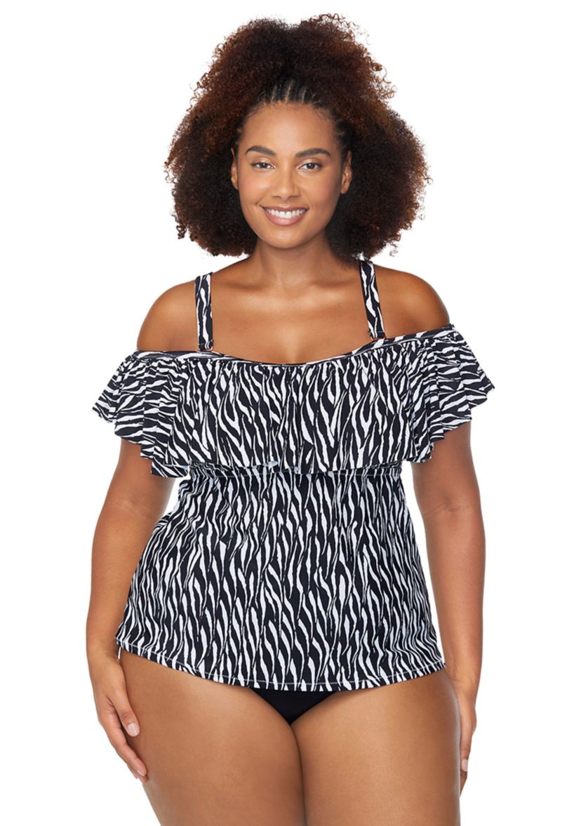 Plus Size Hideaway Tortuga Tankini Swim Top