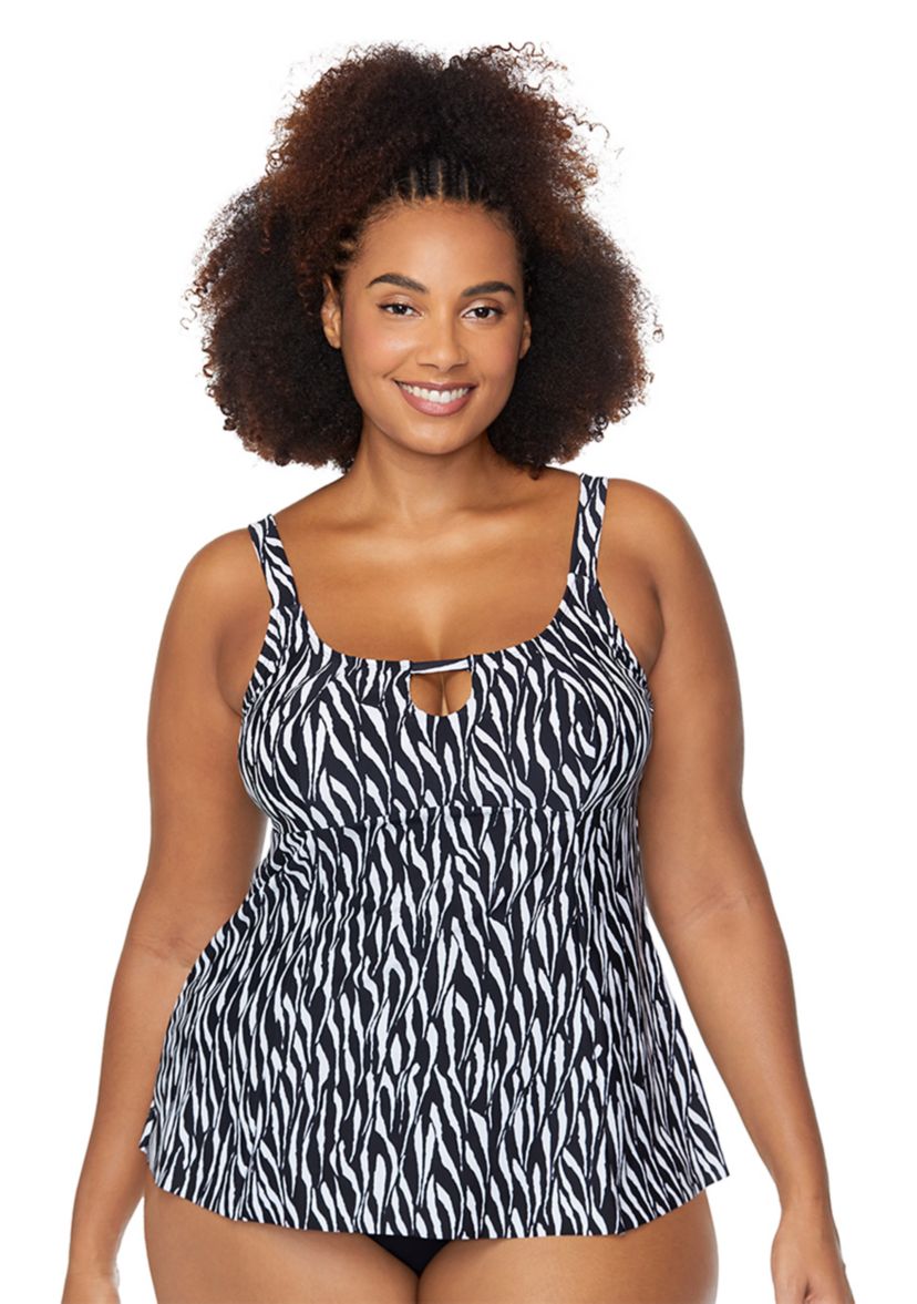 Plus Size Hideaway Shoreline Tankini Swim Top 