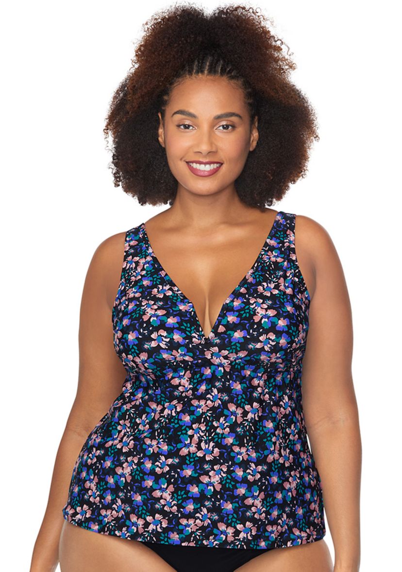 Plus Size Corsica Cove Tanzania Tankini Swim Top