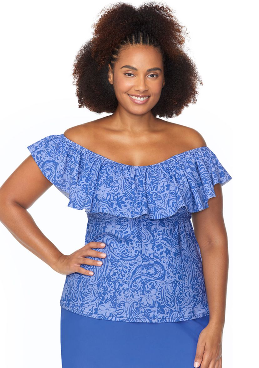 Plus Size Luna Luna Tortuga Tankini Swim Top