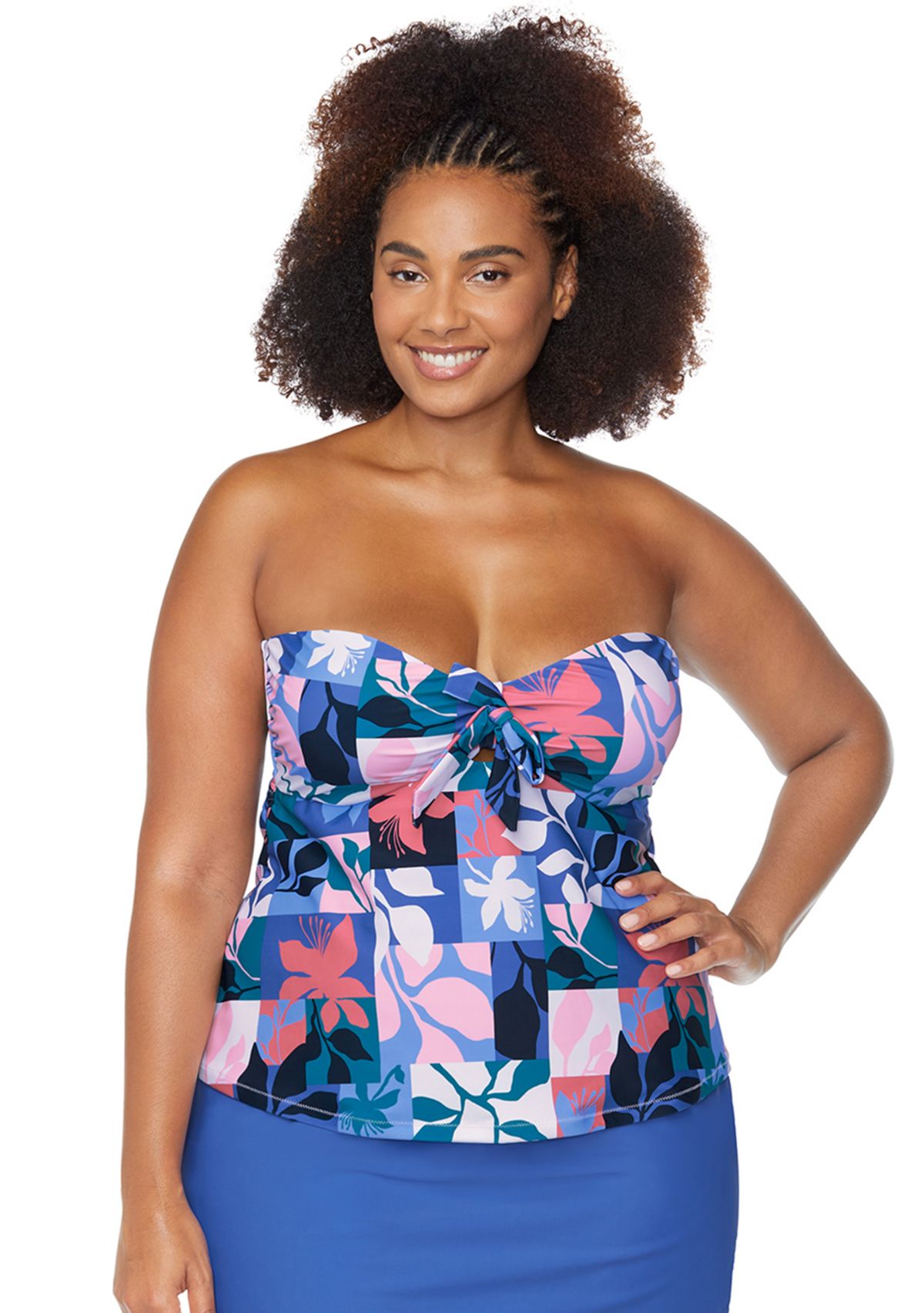 Plus Size Made You Look Zanzibar Swim Tankini Top