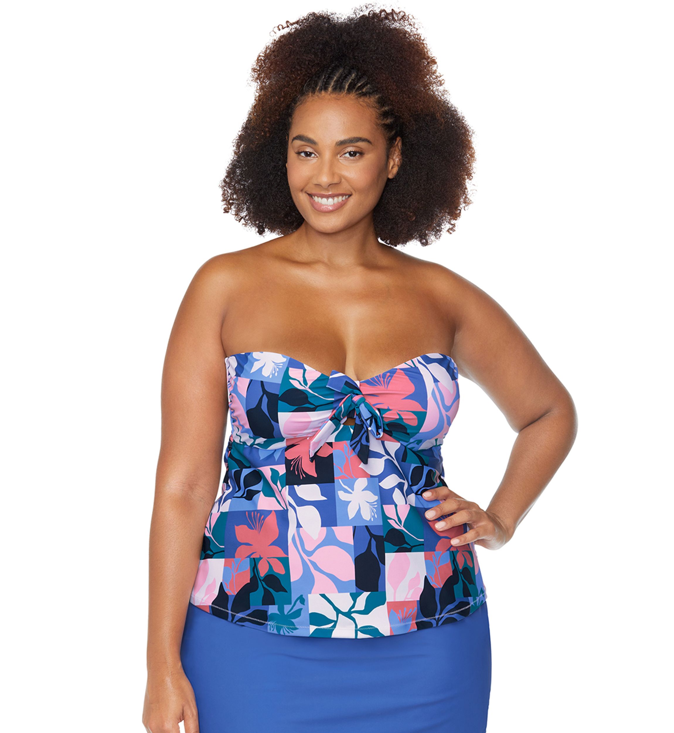 Plus Size Made You Look Zanzibar Swim Tankini Top
