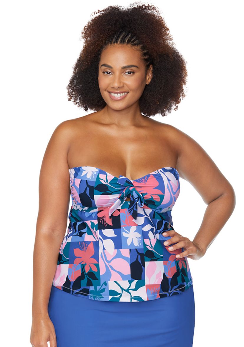 Plus Size Made You Look Zanzibar Swim Tankini Top