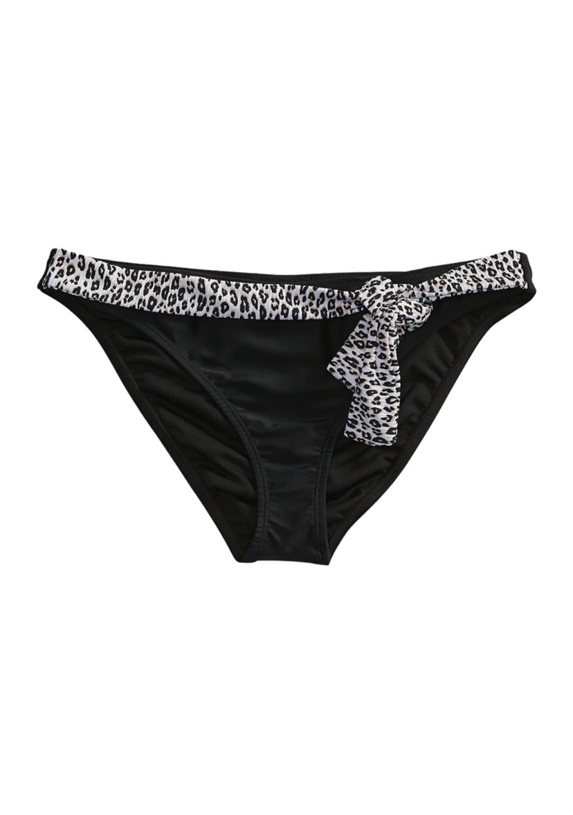 High Leg Swim Bottoms with Soft Tie 