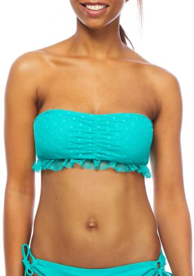 Swim Bandeau Top with Swiss Dots