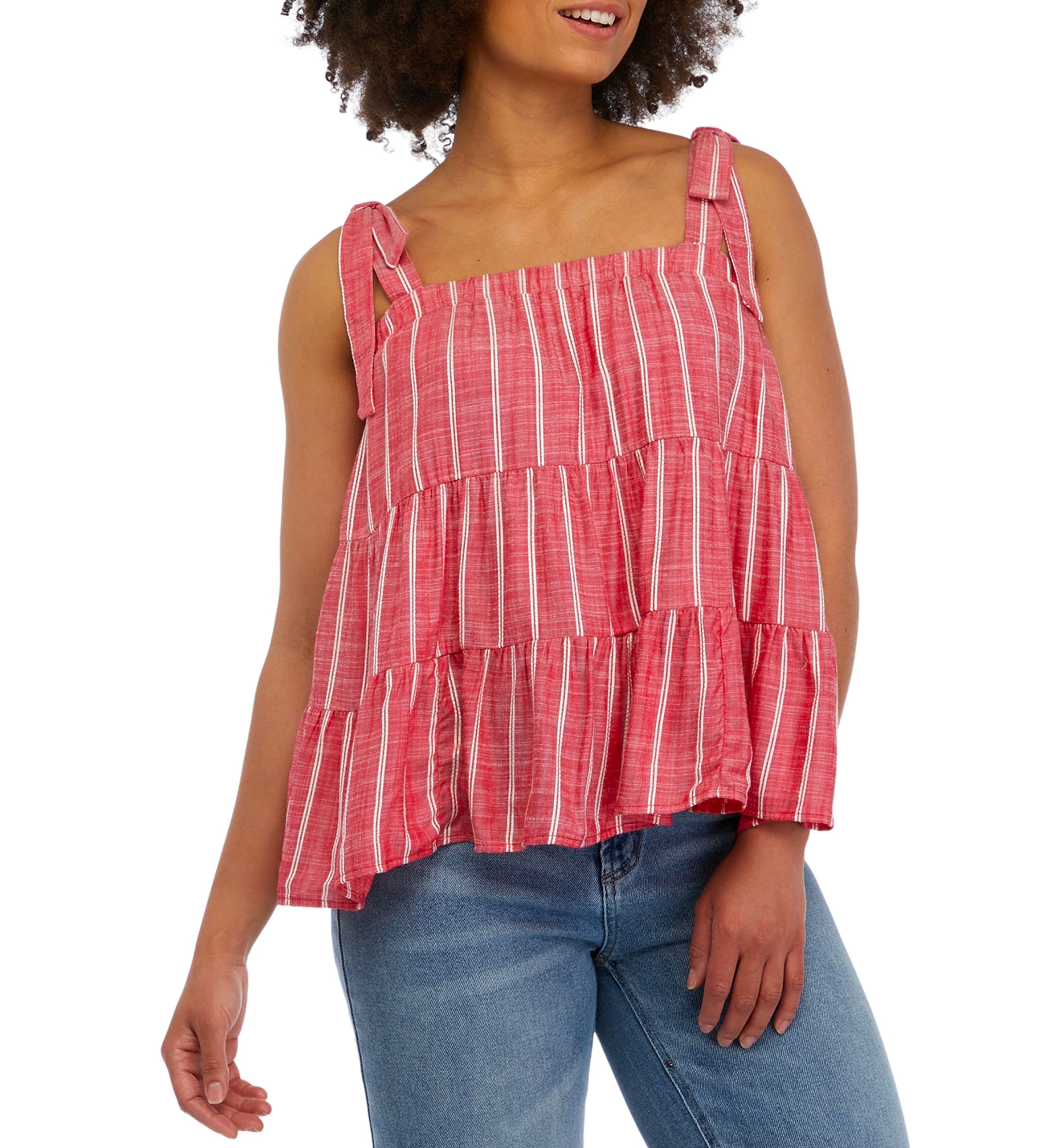 Juniors Tiered Tie Shoulder Top