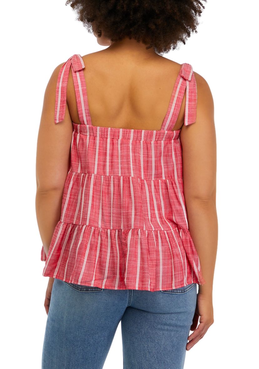 Juniors Tiered Tie Shoulder Top